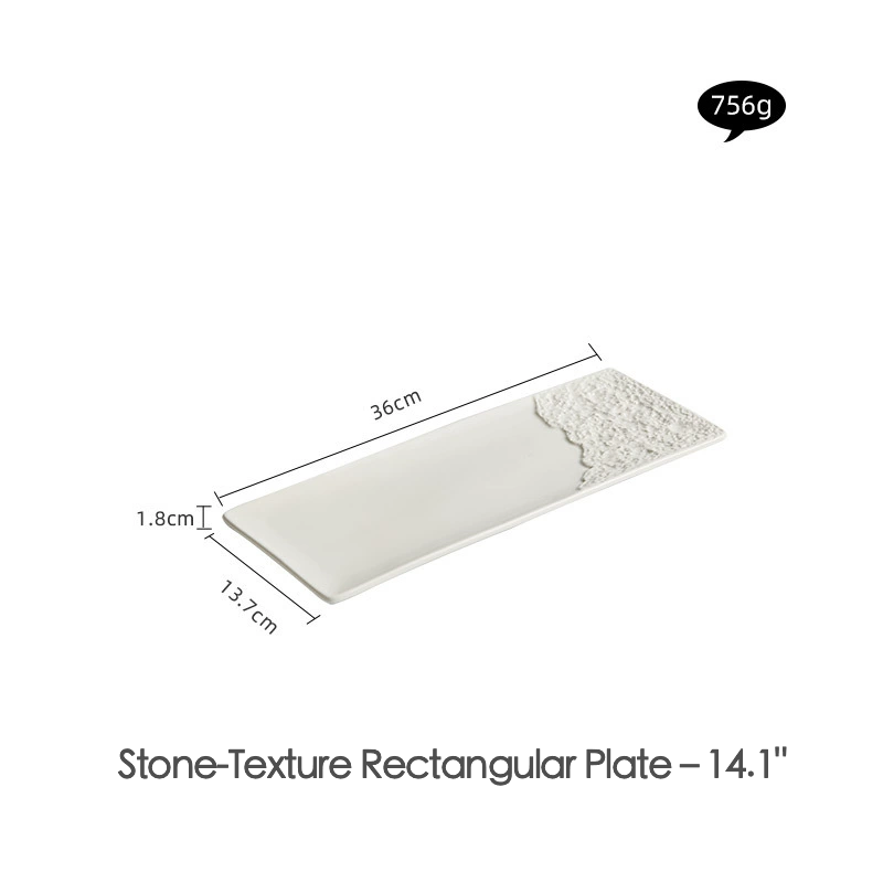 14.1-inch ceramic plate for sushi and appetizers