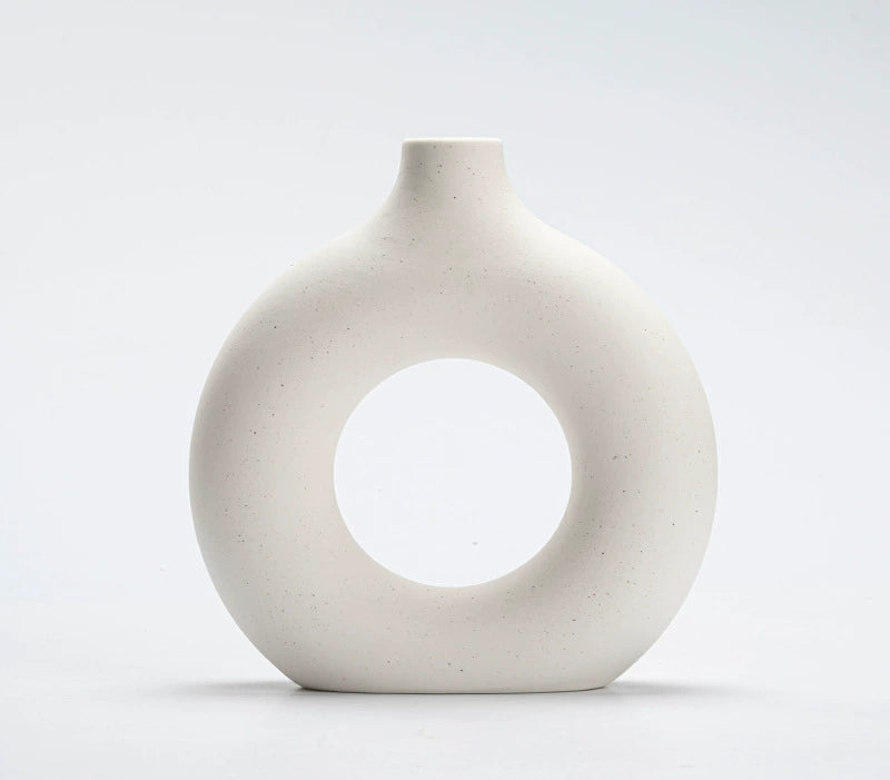 Elegant home decoration vases in round open-ring form