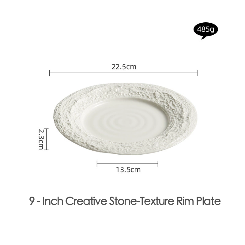 Artistic tableware plate with uneven rim for plating