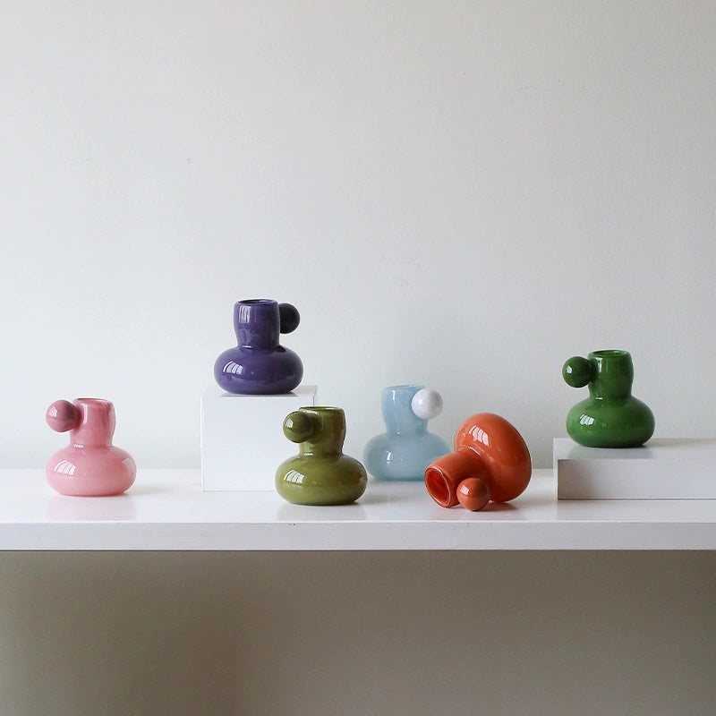 Bonbon mini decorative jar with whimsical glazed design