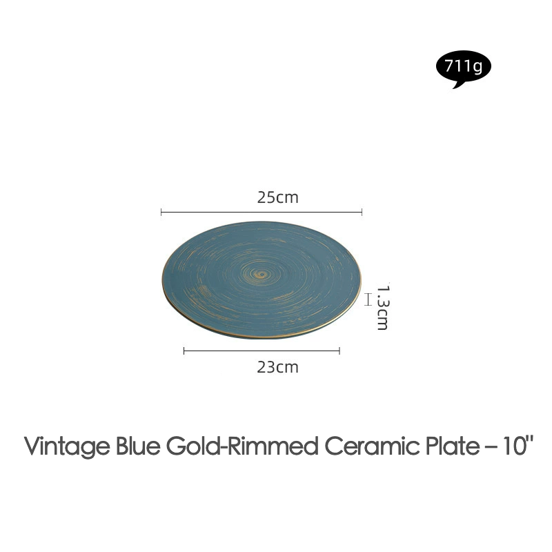 Brushed surface ceramic plate on neutral background