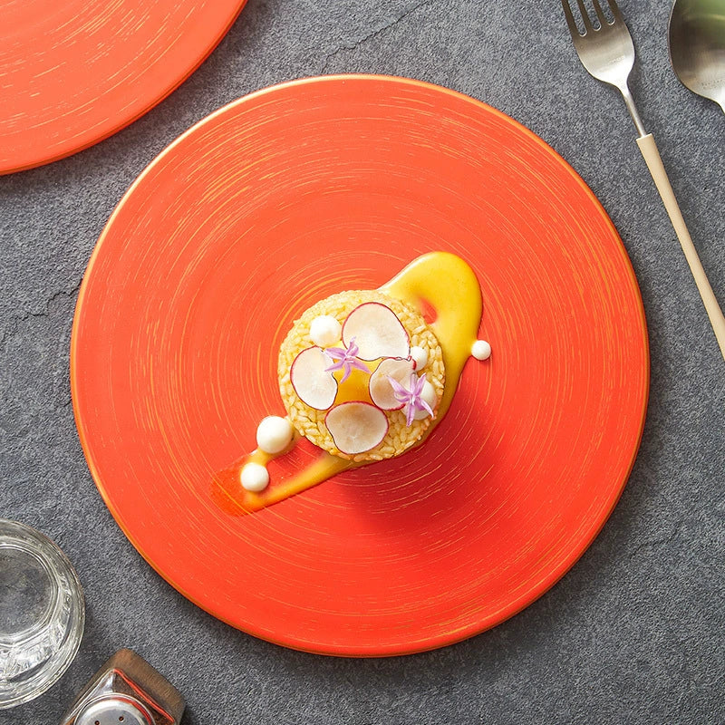 Ceramic plate styled for modern dining aesthetics