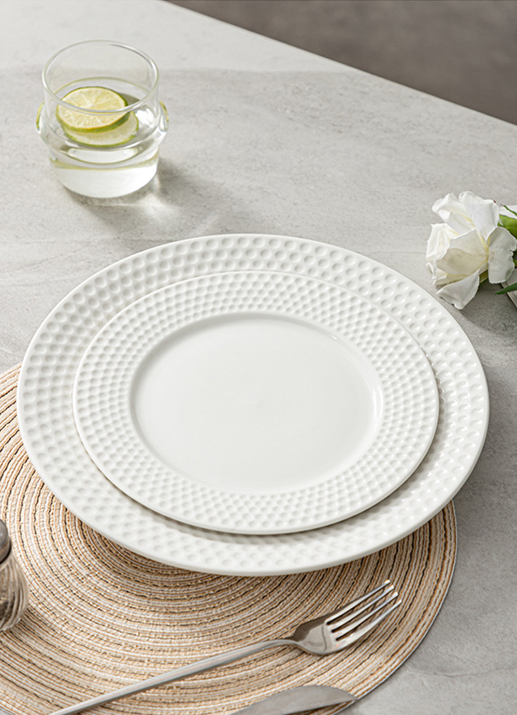 Contemporary restaurant plate with clean white glaze
