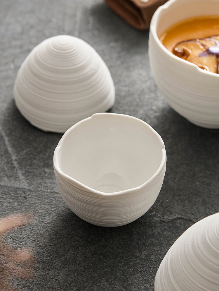 Creative egg-shaped ceramic bowl for individual serving