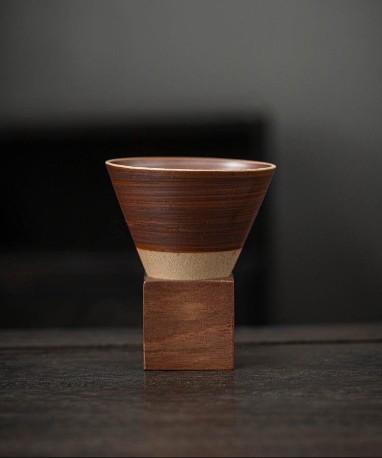 Detailed view of lip-friendly rim on ceramic cup