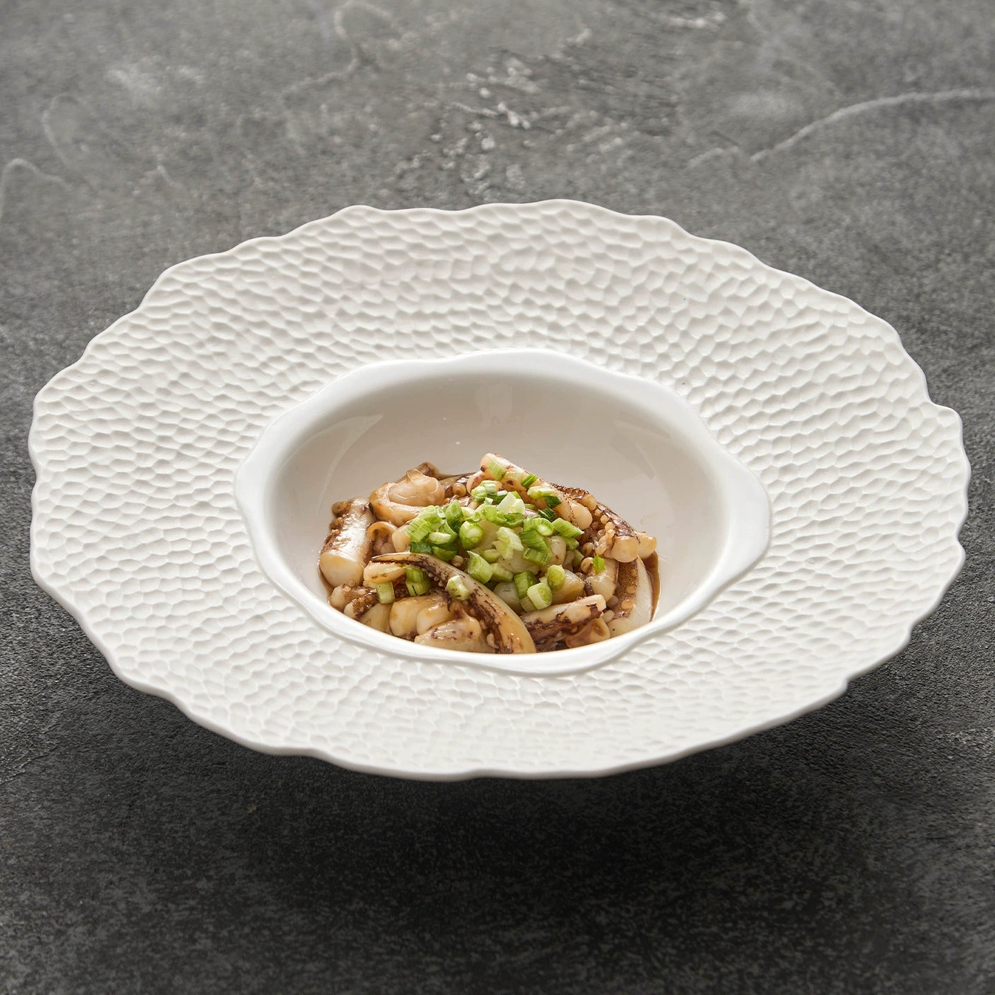 Elegant ceramic plate for cold dishes or gourmet starters