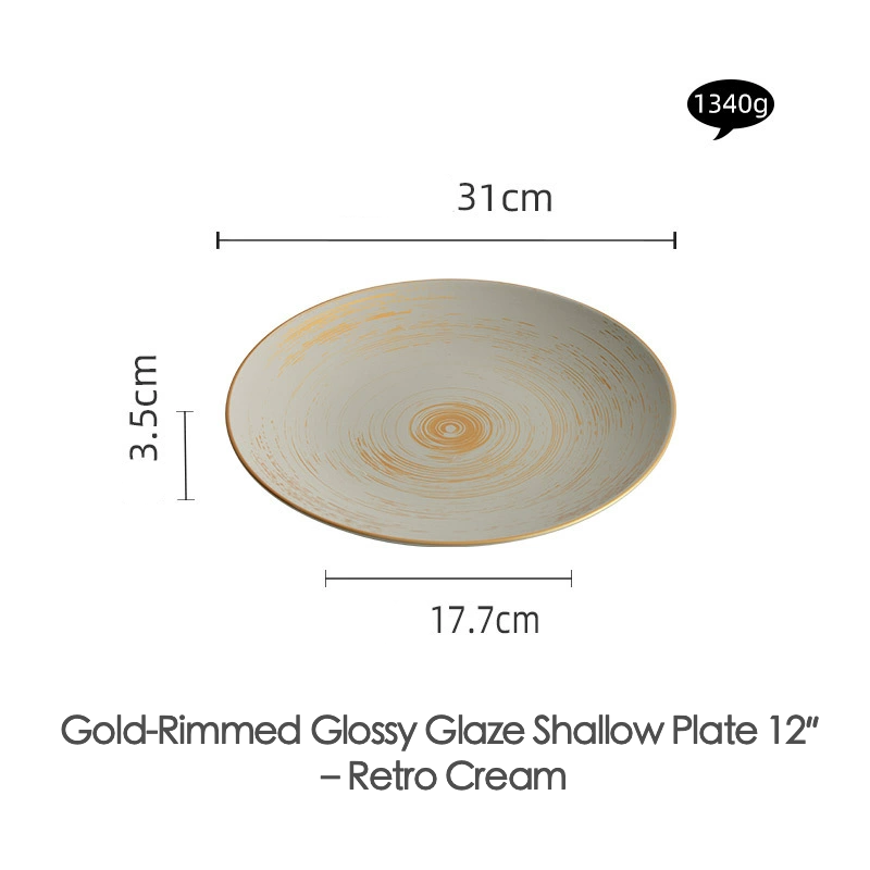 Elegant ceramic serving plate with modern texture