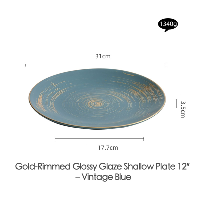 Flat ceramic dish perfect for gourmet meals