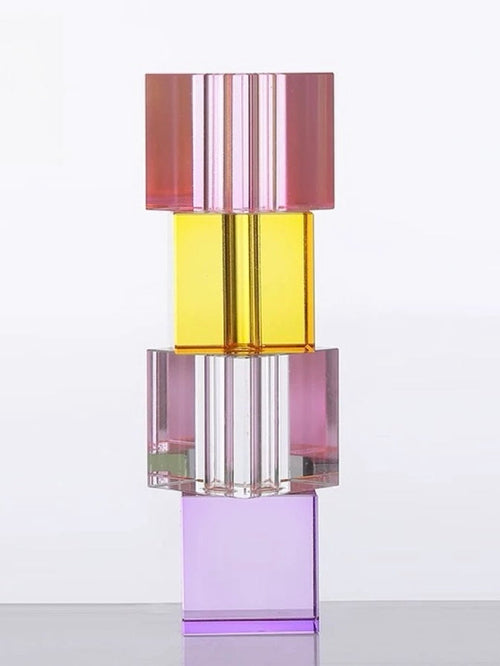 Geometric decorative cube ornament for floral accents