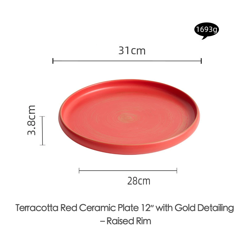 Gourmet-style ceramic serving plate for main courses