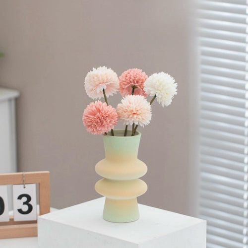 Handmade artistic vase with architectural silhouette for home