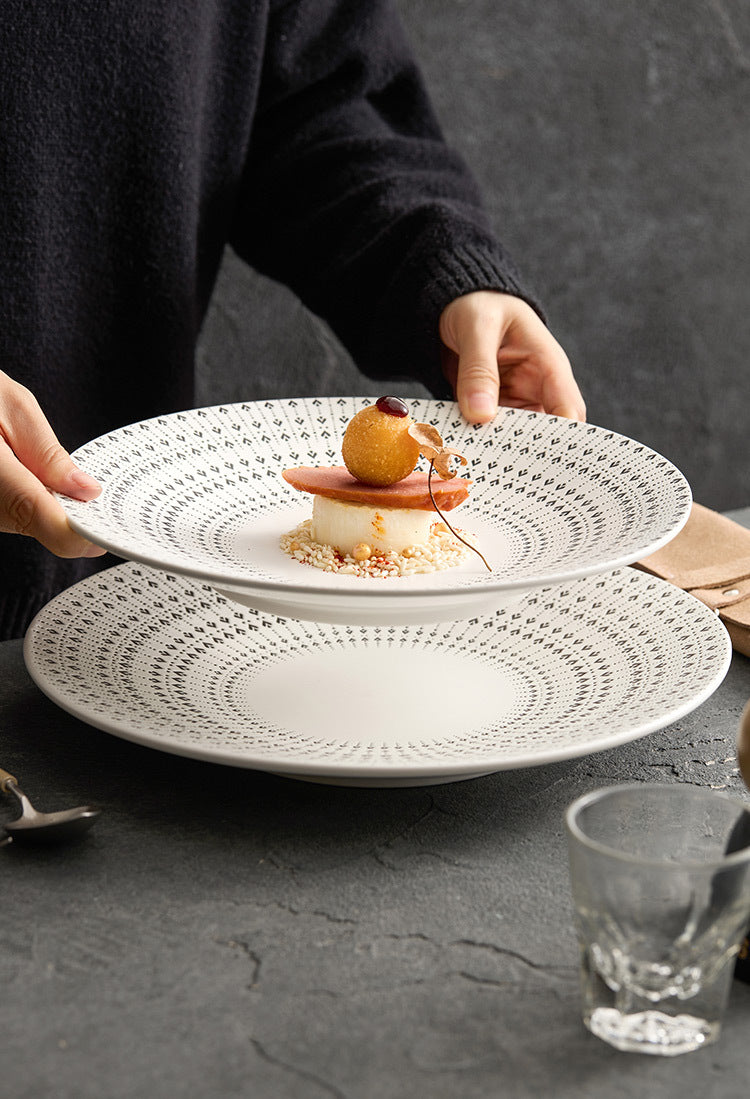 High-end ceramic plate for artistic food styling