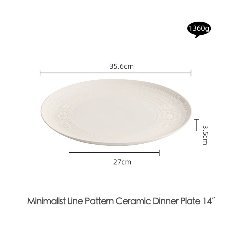 High-end hotel-style ceramic plate for steak or appetizers