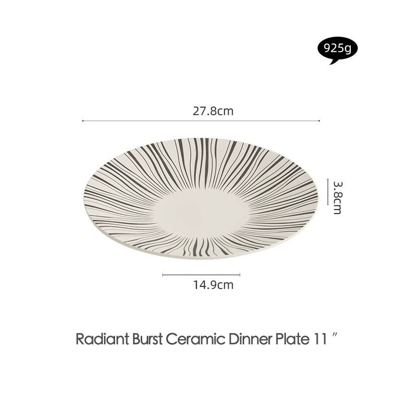 High-end tableware set featuring radiant burst plates
