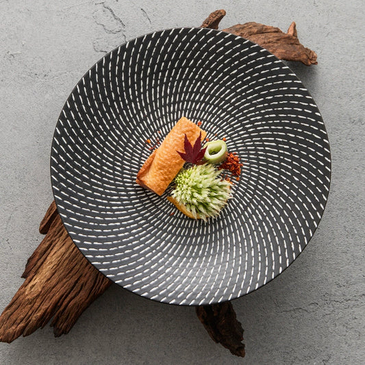 Light luxury round plate for steak and salad