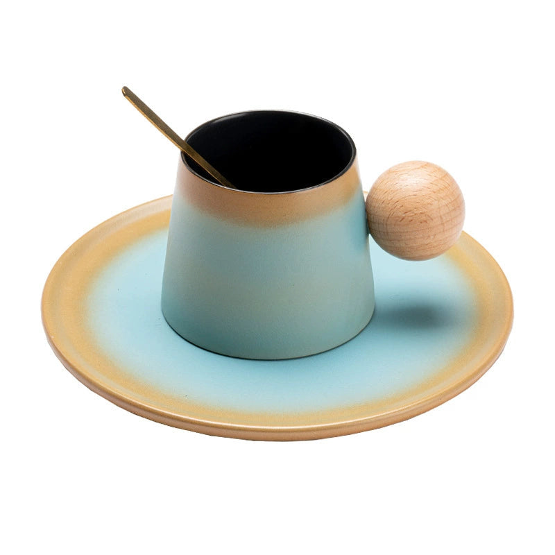 Luxury ceramic mug set with modern color palette