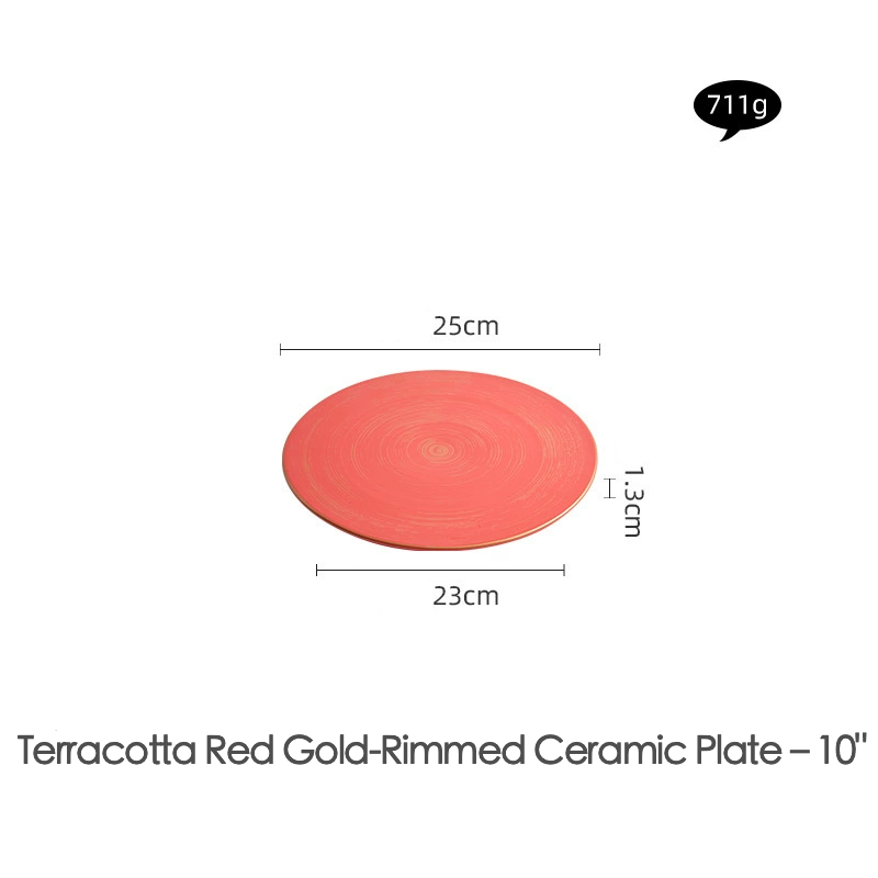 Matte glazed ceramic plate with hand-applied texture