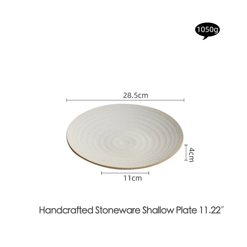 Matte glazed ceramic plate with natural finish