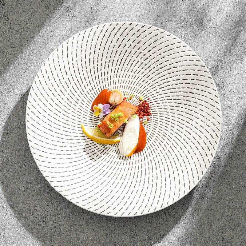 Modern round ceramic plate for Western dishes
