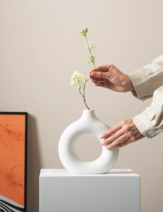 Sculptural flower vases for modern home or office decor