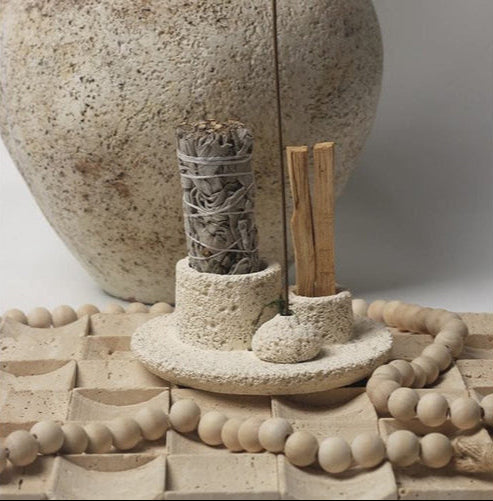 Nordic style incense and candle stand with practical design