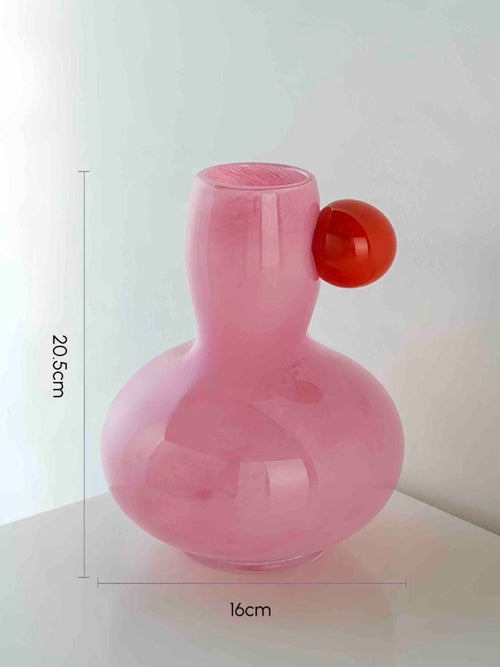 Playful artistic centerpiece vase with unique glass structure