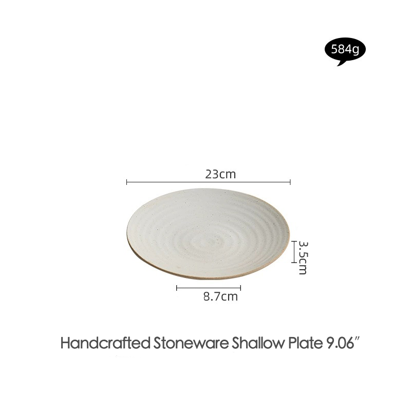 Rustic shallow plate on brown table setting