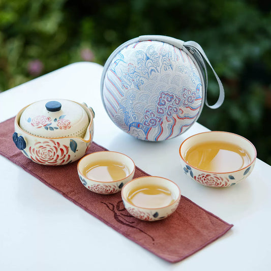 Ruyi porcelain teapot with floral design