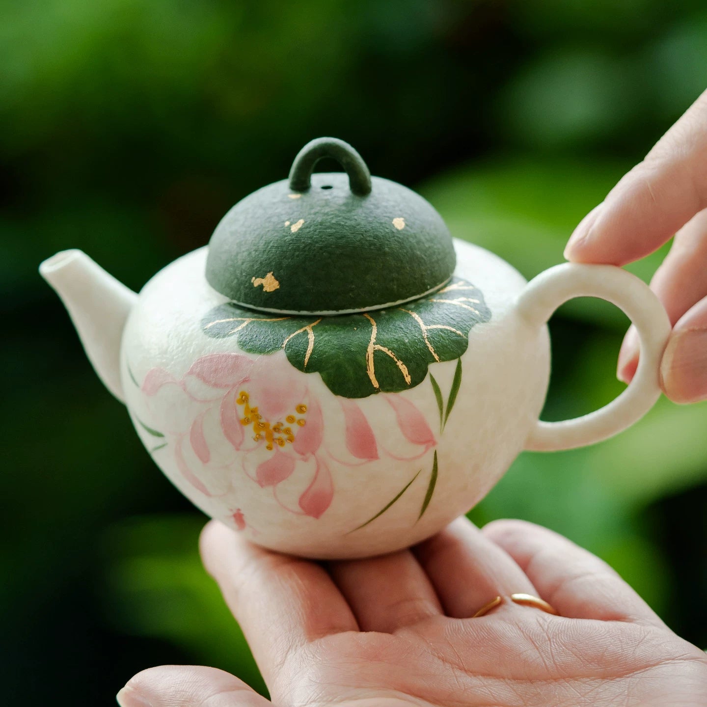 Small ceramic teapot for Kung Fu tea rituals