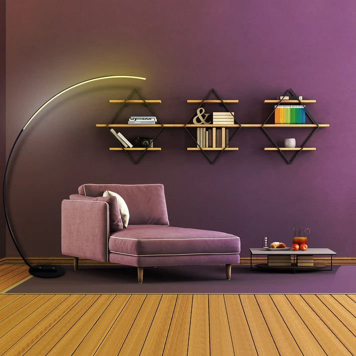 remote control and accessories included with the RGBW floor lamp