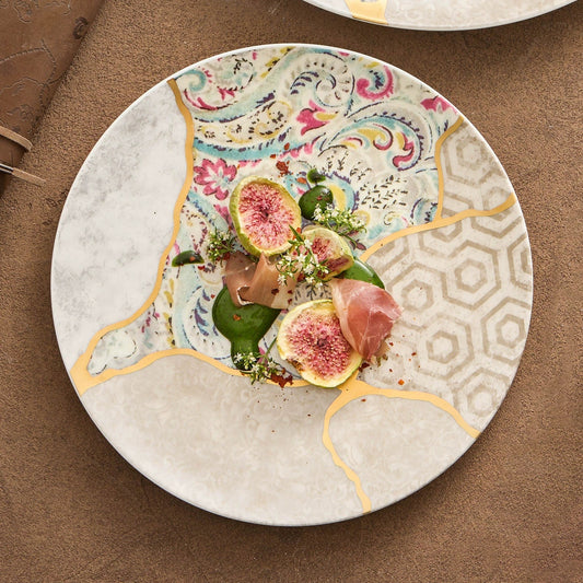 The Silk-Brocade Gold-Thread Plate — Where Dining Meets Art