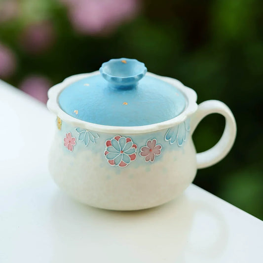 🌿 A Refreshing Sip of Calm — The Craft Behind Our Hand-Painted Blue Floral Ceramic Tea Cup