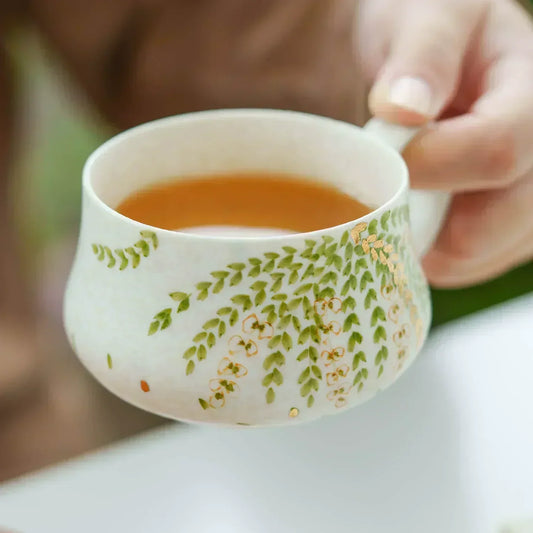 🌿 The Artistry Behind Our Hand-Painted Floral Ceramic Tea Cup
