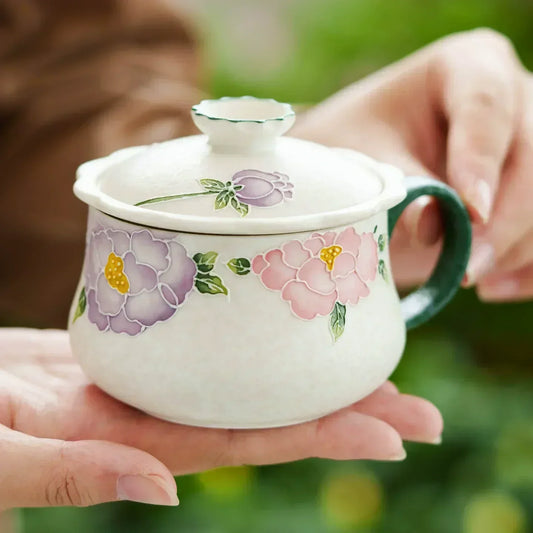 🌿 A Pastel Moment of Calm — The Artistry Behind Our Hand-Painted Floral Ceramic Tea Cup