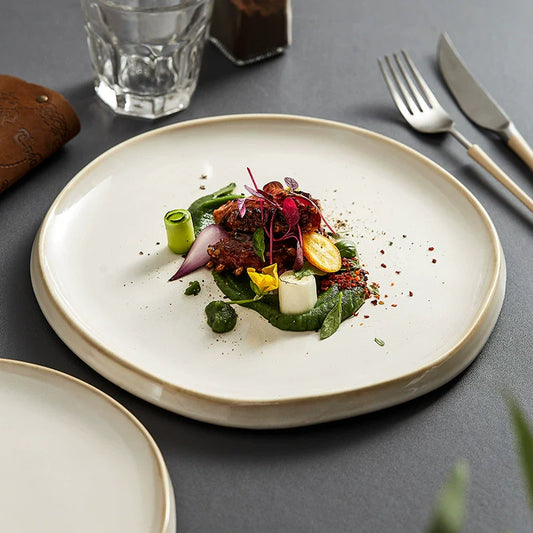 Japanese Minimalism with Modern Luxury — The Creative Flat Ceramic Dinner Plate
