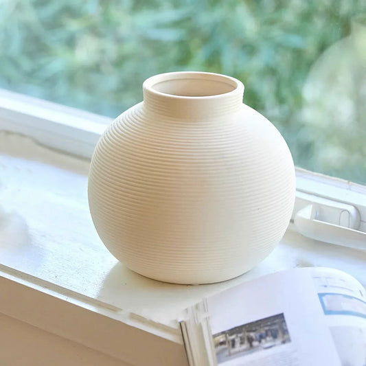 A Vase of Quiet Luxury — The Matte White Textured Ceramic Collection