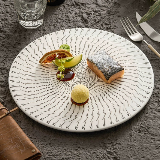 Radiating Elegance: The White Ceramic Plate for Modern Dining