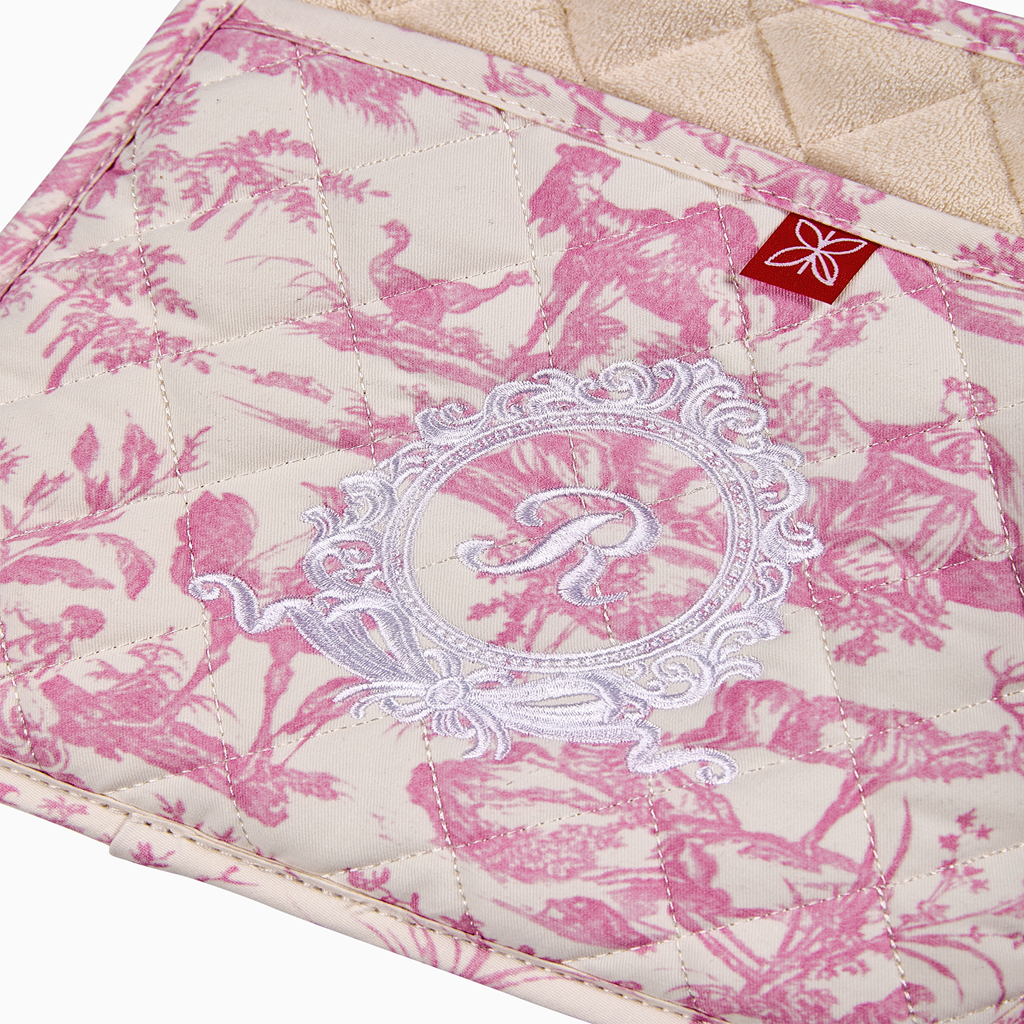 Durable 190gsm cotton tote bag in blue Toile de Jouy, combining modern utility with French heritage.