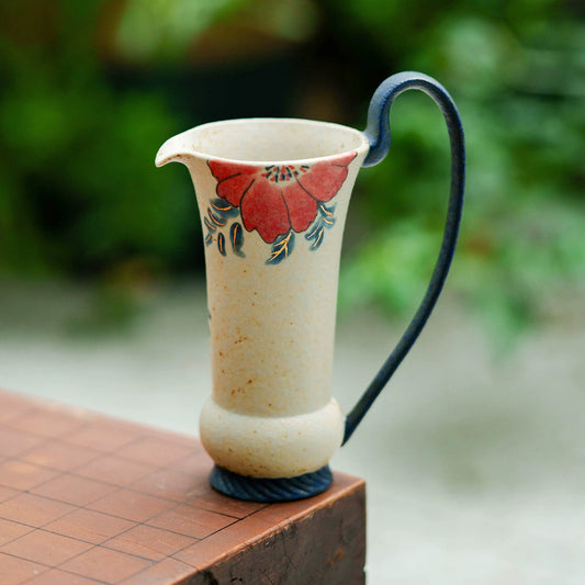 Artisan ceramic tea pitcher for Gongfu tea ceremony