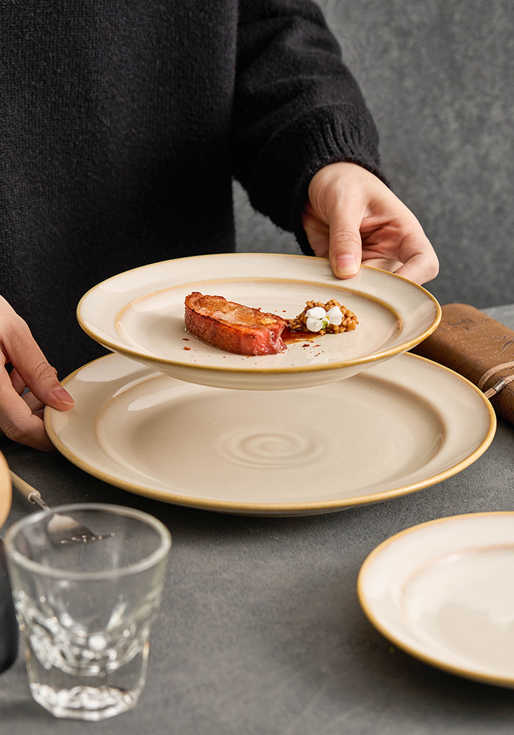 Artisanal porcelain dish showcasing a warm gradient and professional matte finish.