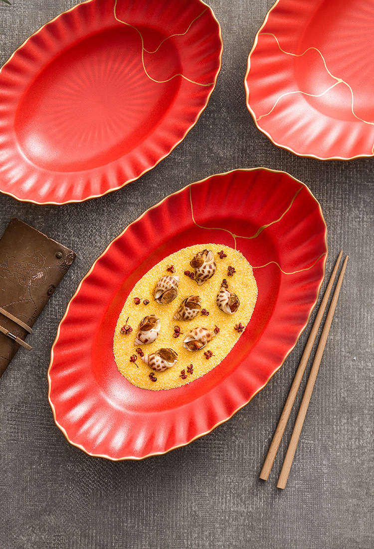 Artistic ceramic cold dish plate