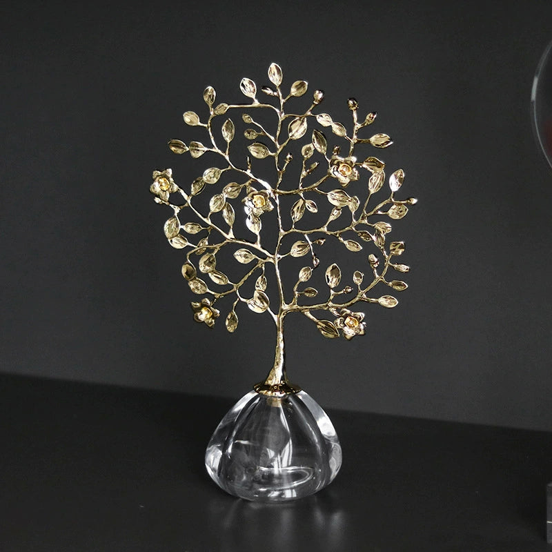 Artistic golden floral tree ornament centerpiece