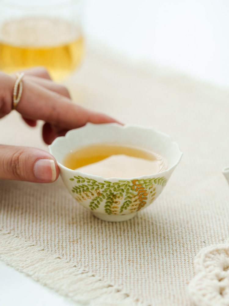 Artistic handmade ceramic tea cup for Kung Fu tea