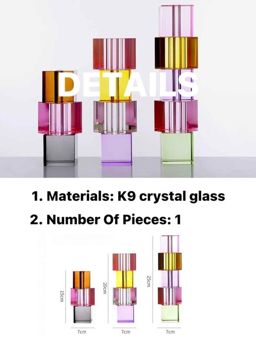Artistic home accent vase with cubic form