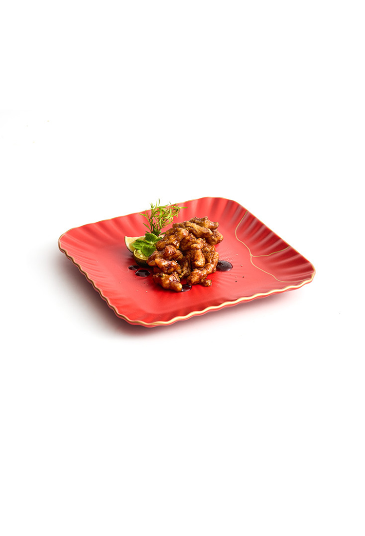 Artistic porcelain plate for fine dining