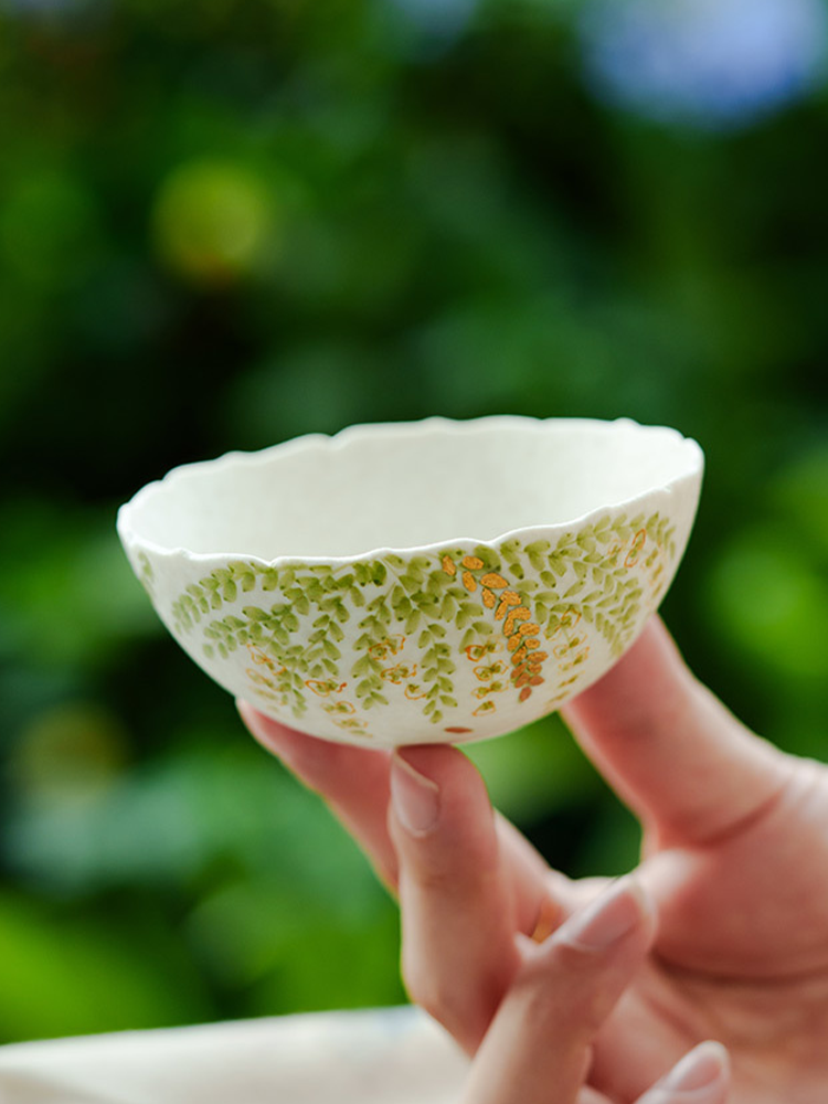 Botanical inspired ceramic teacup 85ml
