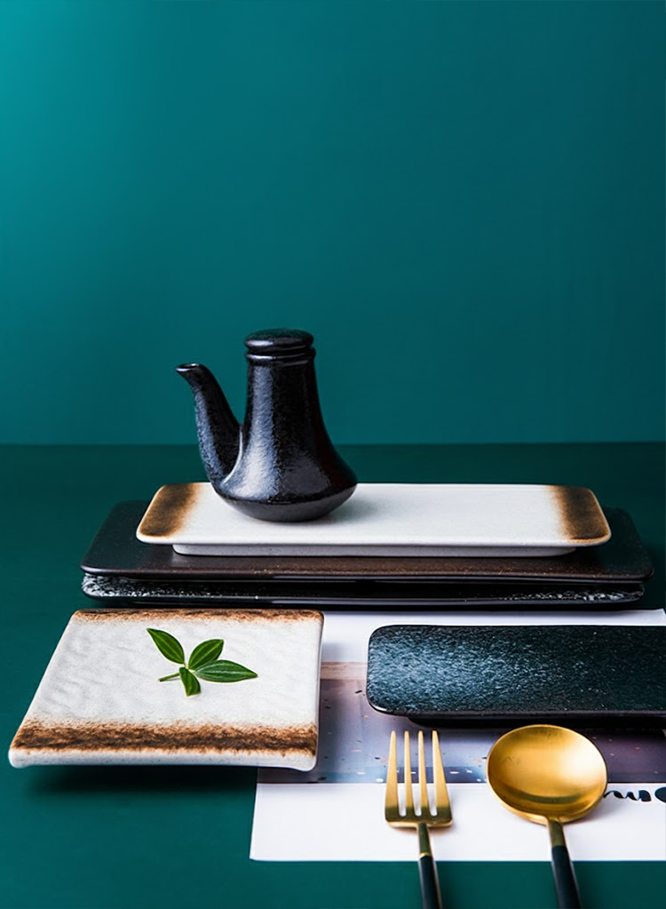 Ceramic sushi dish with modern minimalist design