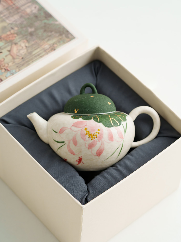 Compact 120ml ceramic teapot for daily brewing