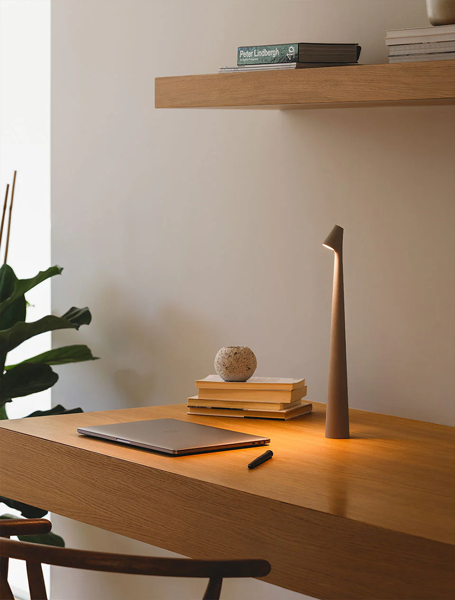 Contemporary Nordic lamp used as artistic home décor accent