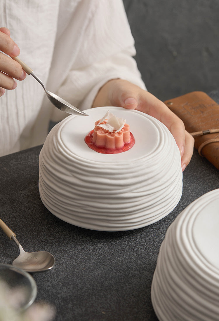 Durable ceramic dessert dish fired at 1280–1350°C